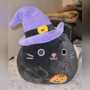 Squishmallow 10" Calio the Black Cat with Purple Witch Hat.